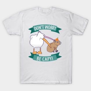 Don't Worry, Be Capy. Capybara Orange Unbothered Funny T-Shirt